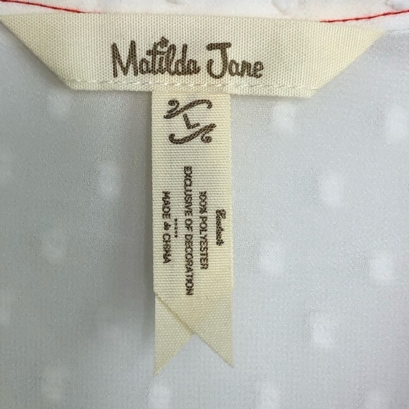 MATILDA Jane Ivory red trim tunic peasant blouse - Picture 5 of 8